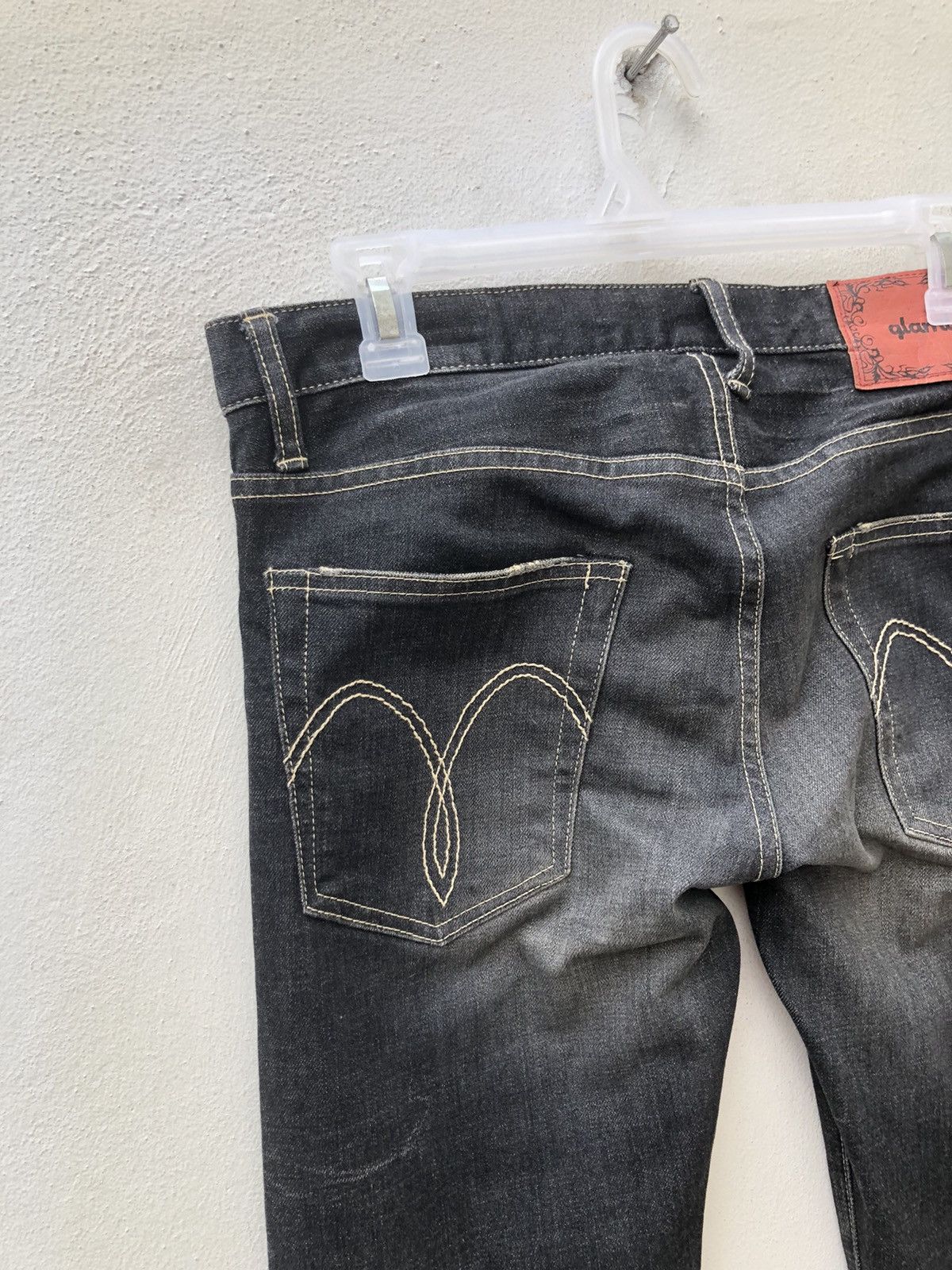 Devilock Vintage Glamb Japan Faded Black Denim Zipper Hem Slim Jeans Size US 30 / EU 46 - 15 Thumbnail
