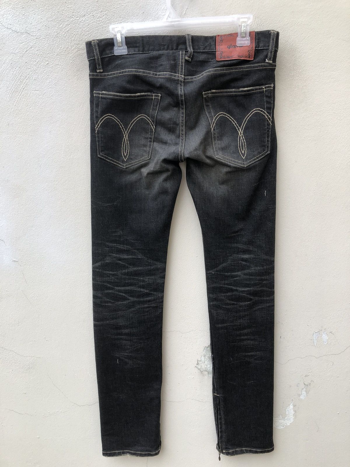 Devilock Vintage Glamb Japan Faded Black Denim Zipper Hem Slim Jeans Size US 30 / EU 46 - 14 Thumbnail