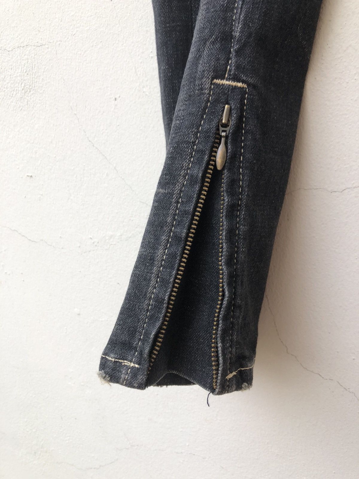 Devilock Vintage Glamb Japan Faded Black Denim Zipper Hem Slim Jeans Size US 30 / EU 46 - 10 Thumbnail