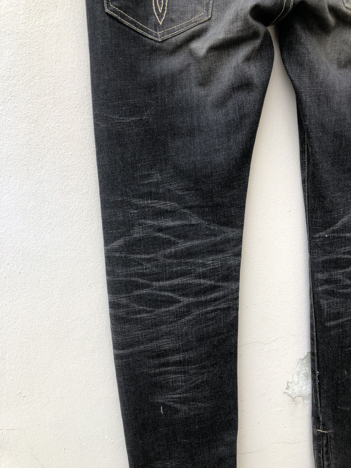 Devilock Vintage Glamb Japan Faded Black Denim Zipper Hem Slim Jeans Size US 30 / EU 46 - 16 Thumbnail
