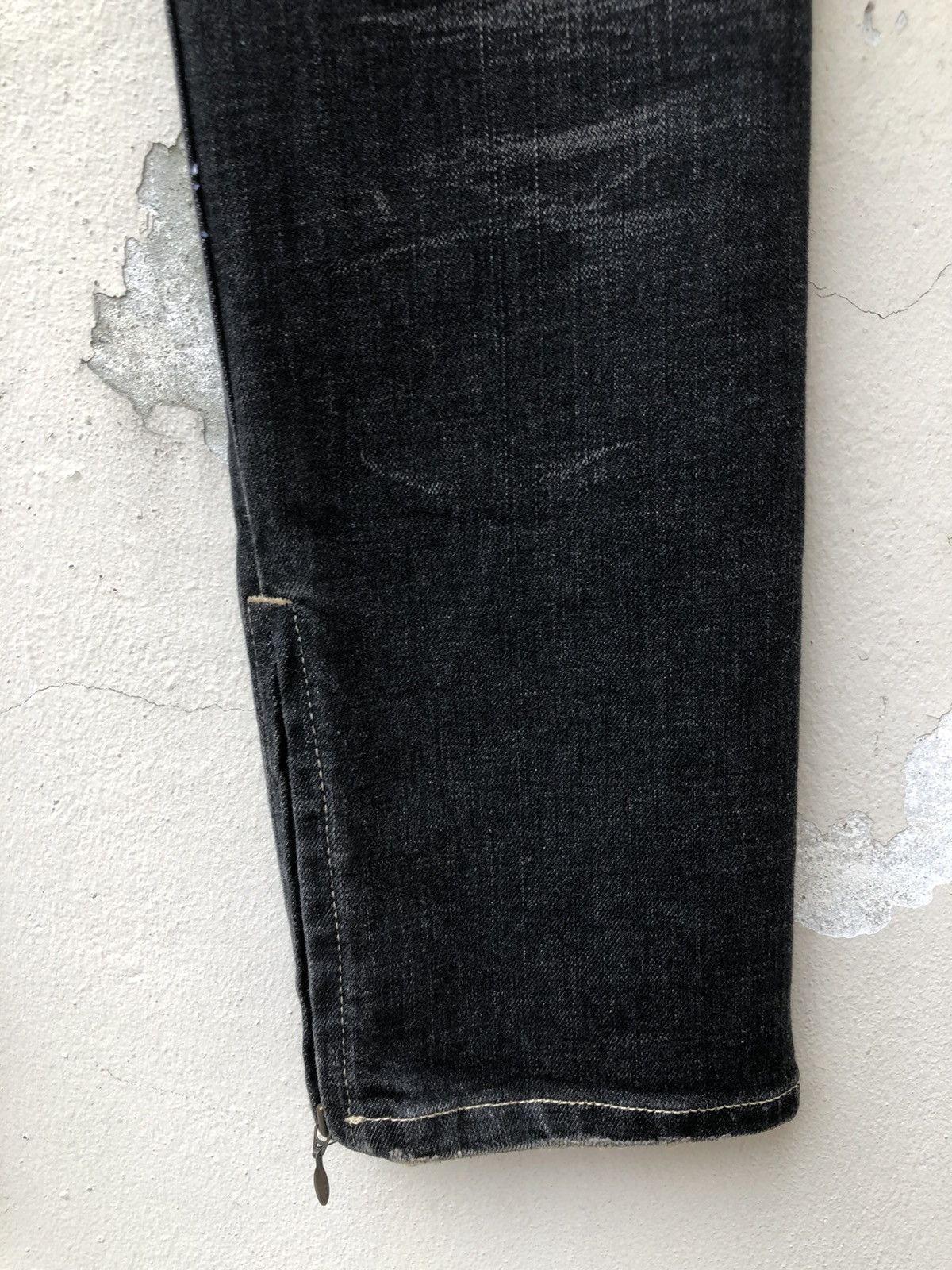Devilock Vintage Glamb Japan Faded Black Denim Zipper Hem Slim Jeans Size US 30 / EU 46 - 20 Thumbnail