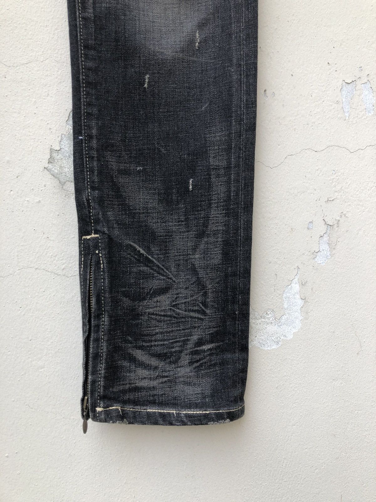 Devilock Vintage Glamb Japan Faded Black Denim Zipper Hem Slim Jeans Size US 30 / EU 46 - 13 Thumbnail