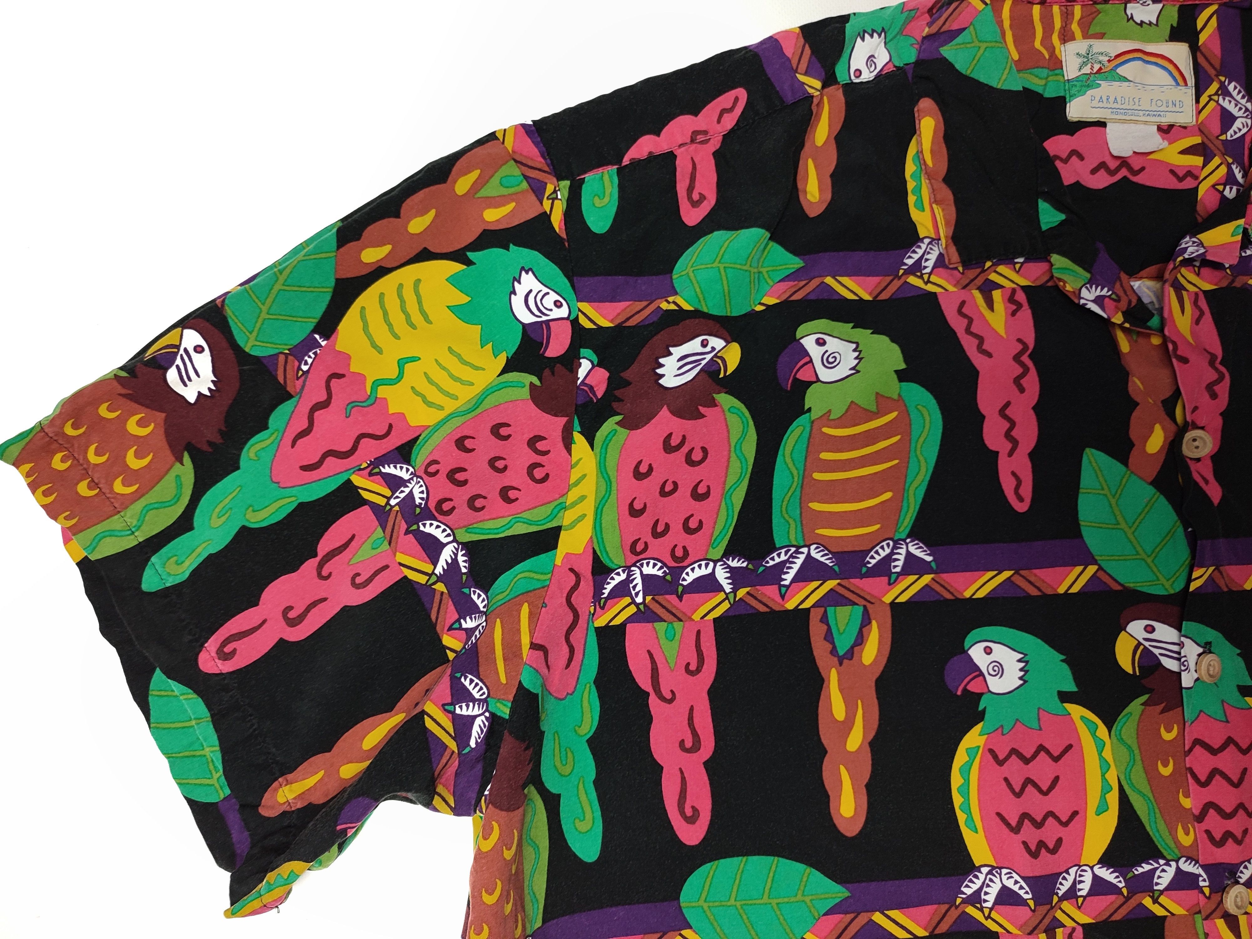 Vintage Vintage Paradise Found Hawaiian Parrots Shirt Size US XL / EU 56 / 4 - 6 Thumbnail