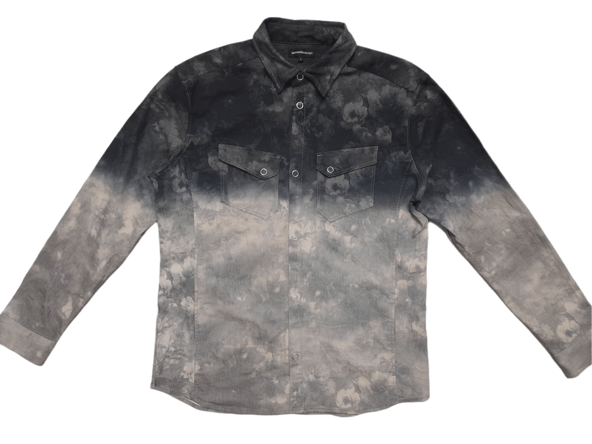 Semantic Design Floral Abstract Paint Buffalo Shirt (D973)