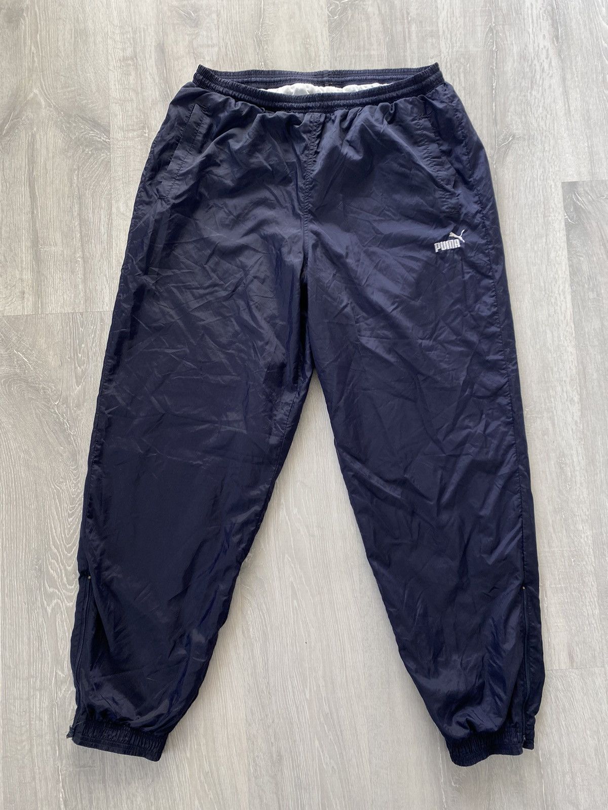 Puma × Vintage 90s Puma vintage navy track pants small logo Size US 34 / EU 50 - 1 Thumbnail