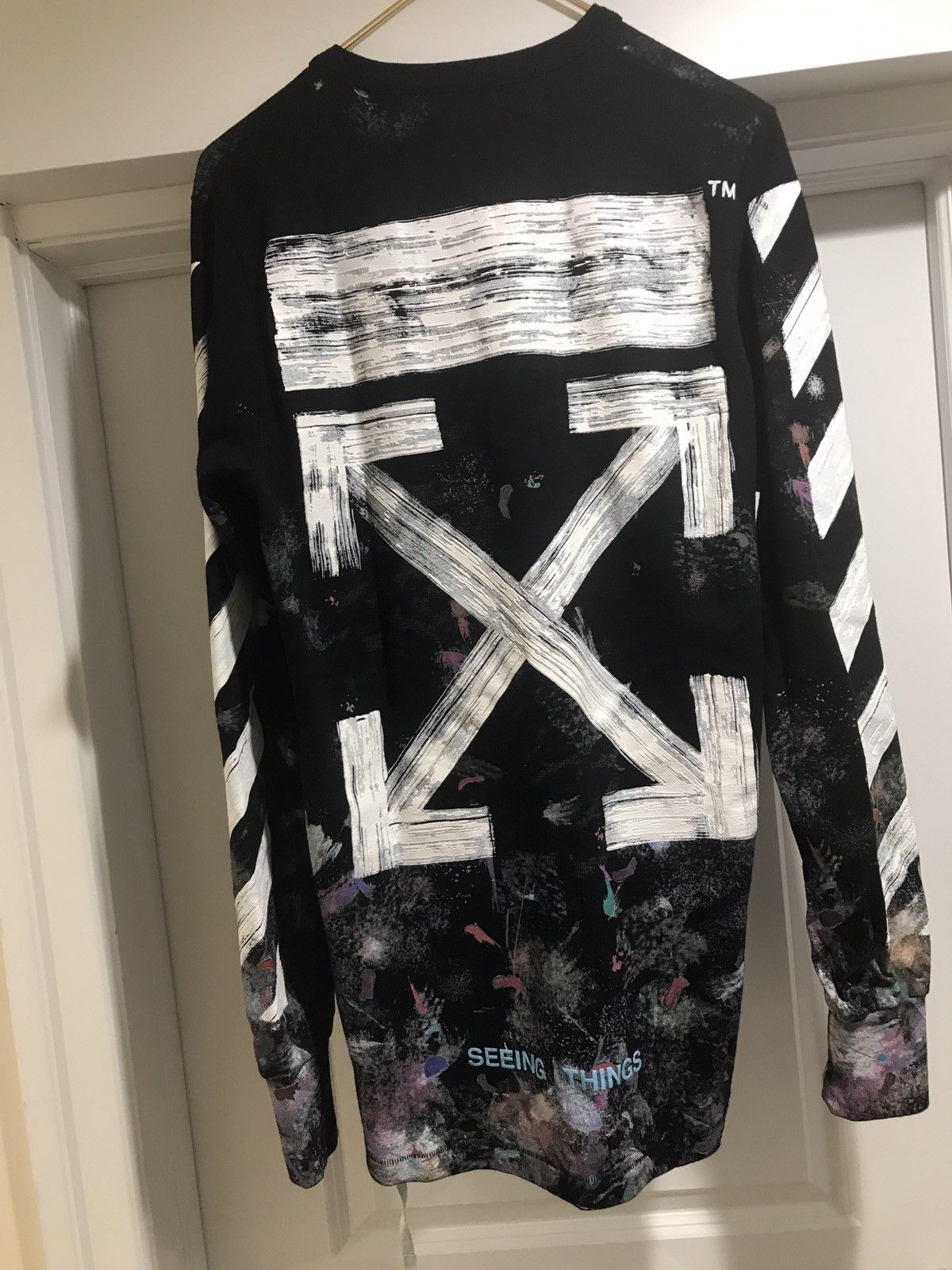 Off-White OFF-WHITE GALAXY LONG-SLEEVE TEE Size US S / EU 44-46 / 1 - 1 Thumbnail