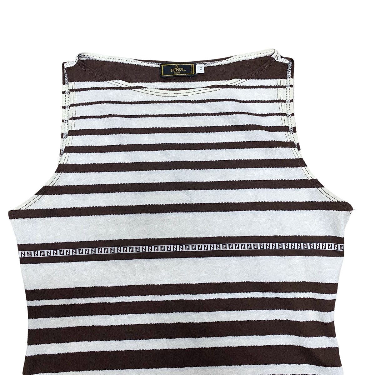 Fendi × Vintage Vintage 90s Fendi FF Logo Stripes Tank Top Size M / US 6-8 / IT 42-44 - 11 Thumbnail