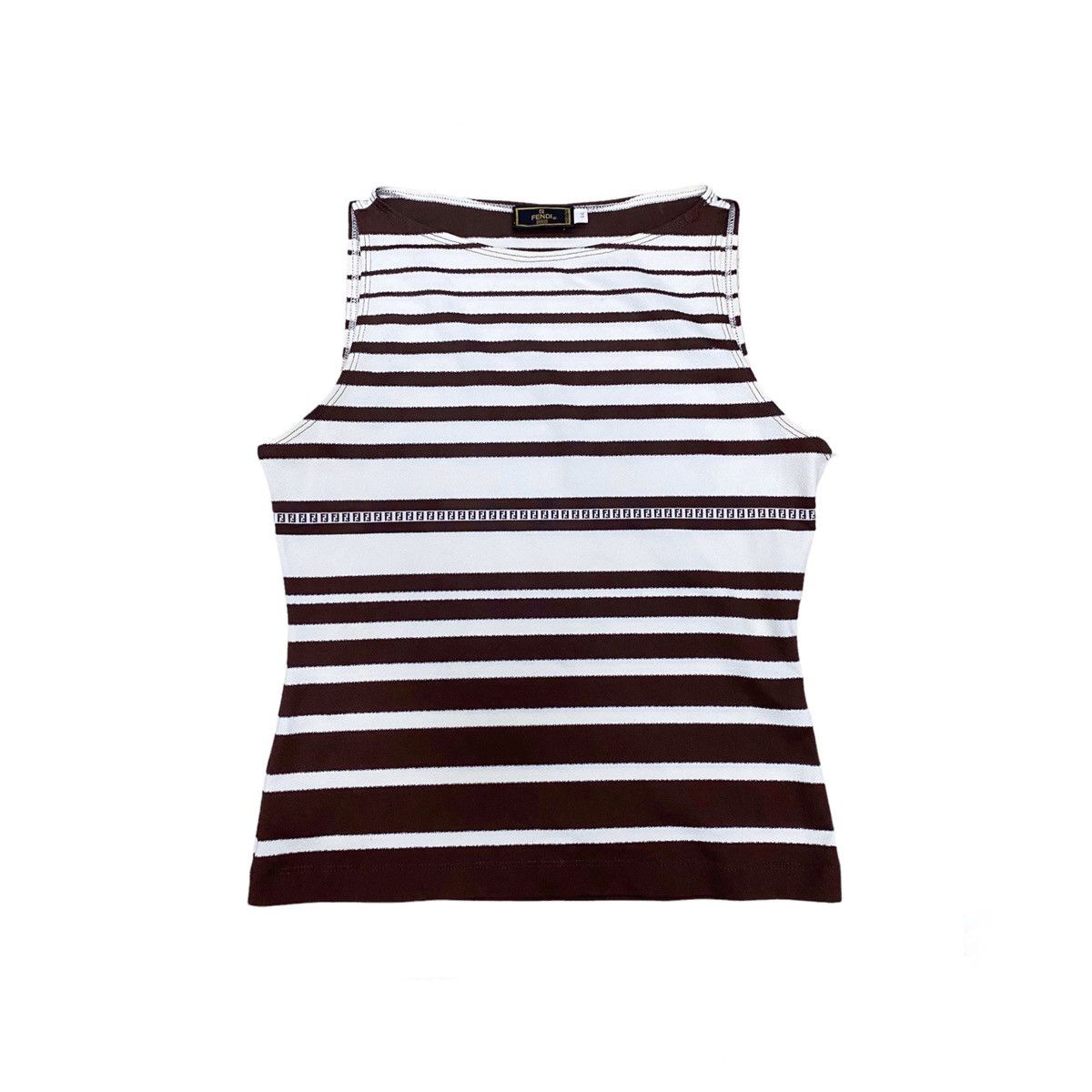 Fendi × Vintage Vintage 90s Fendi FF Logo Stripes Tank Top Size M / US 6-8 / IT 42-44 - 1 Thumbnail
