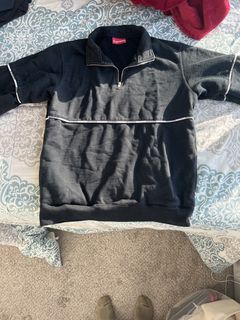 Supreme logo piping half best sale zip sweatshirt