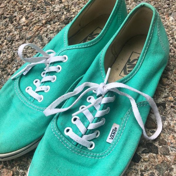 Vans on sale aqua green