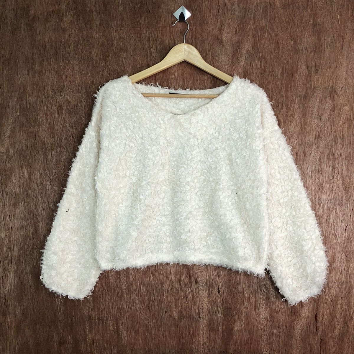 image of Homespun Knitwear Ingni White Mohair Knitwear, Men's (Size Medium)