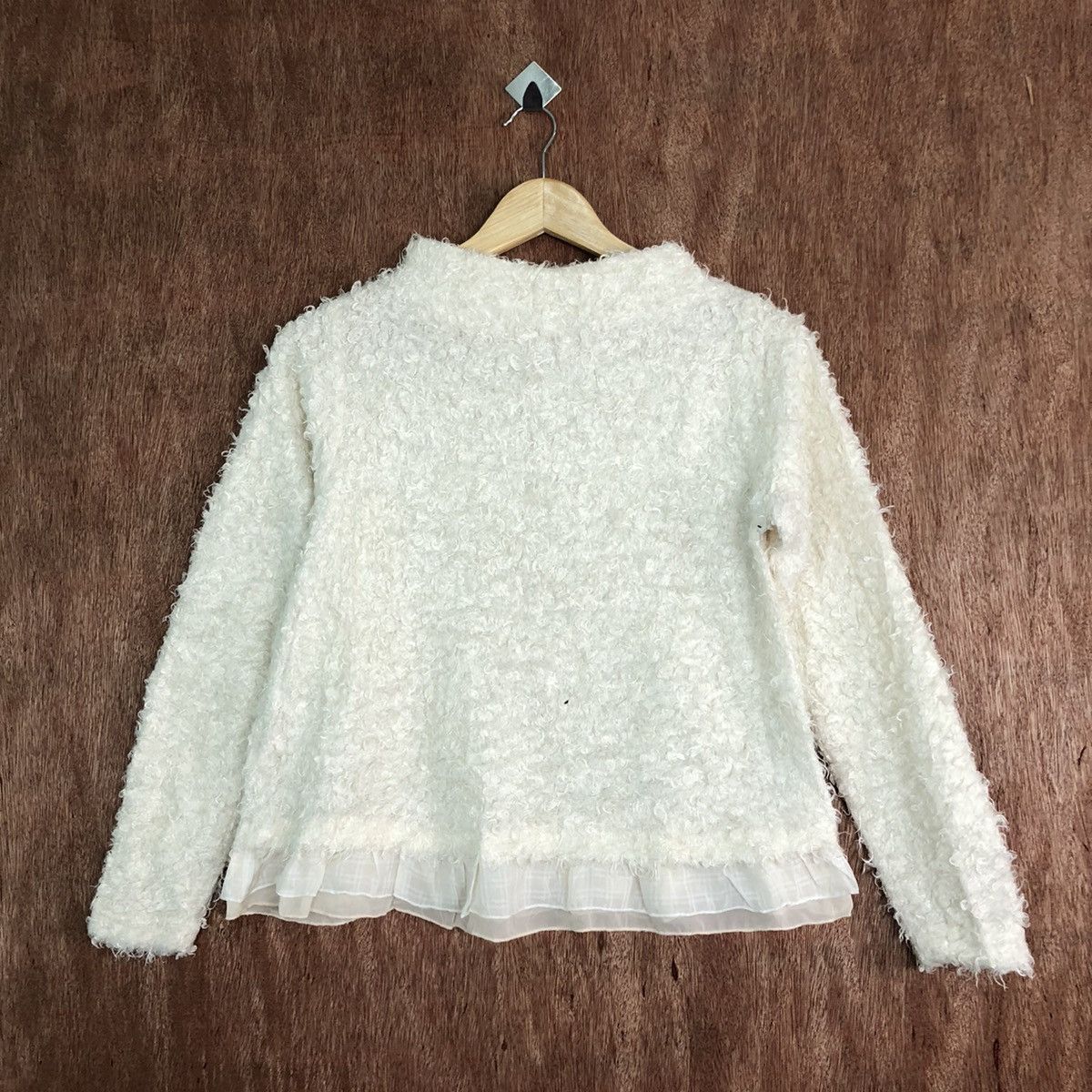image of Coloured Cable Knit Sweater x Homespun Knitwear Par Avion White Mohair Knitwear, Men's (Size Small)