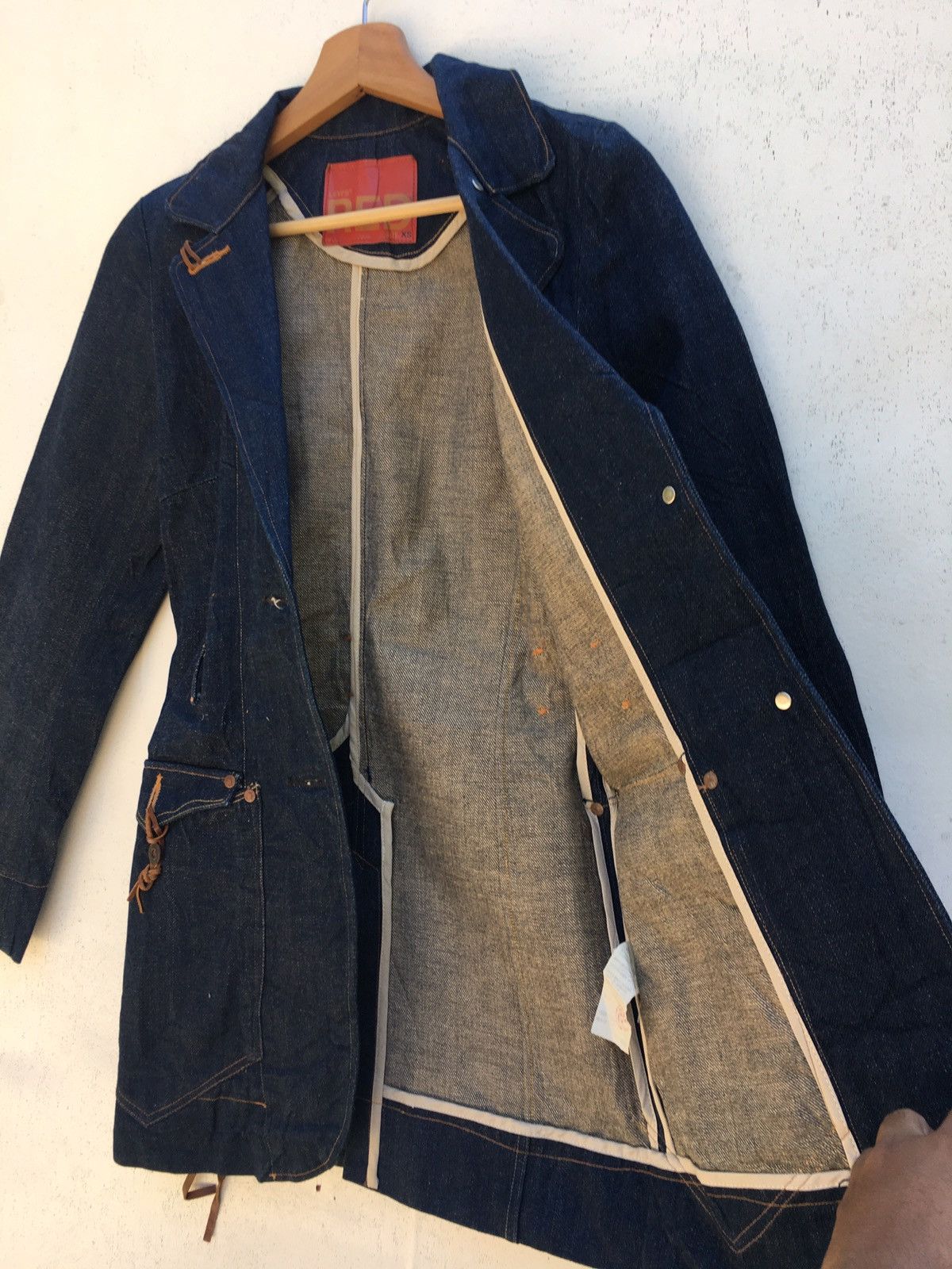 Levi's Rare Vintage Levi’s Long Denim Jacket Size US XS / EU 42 / 0 - 9 Thumbnail