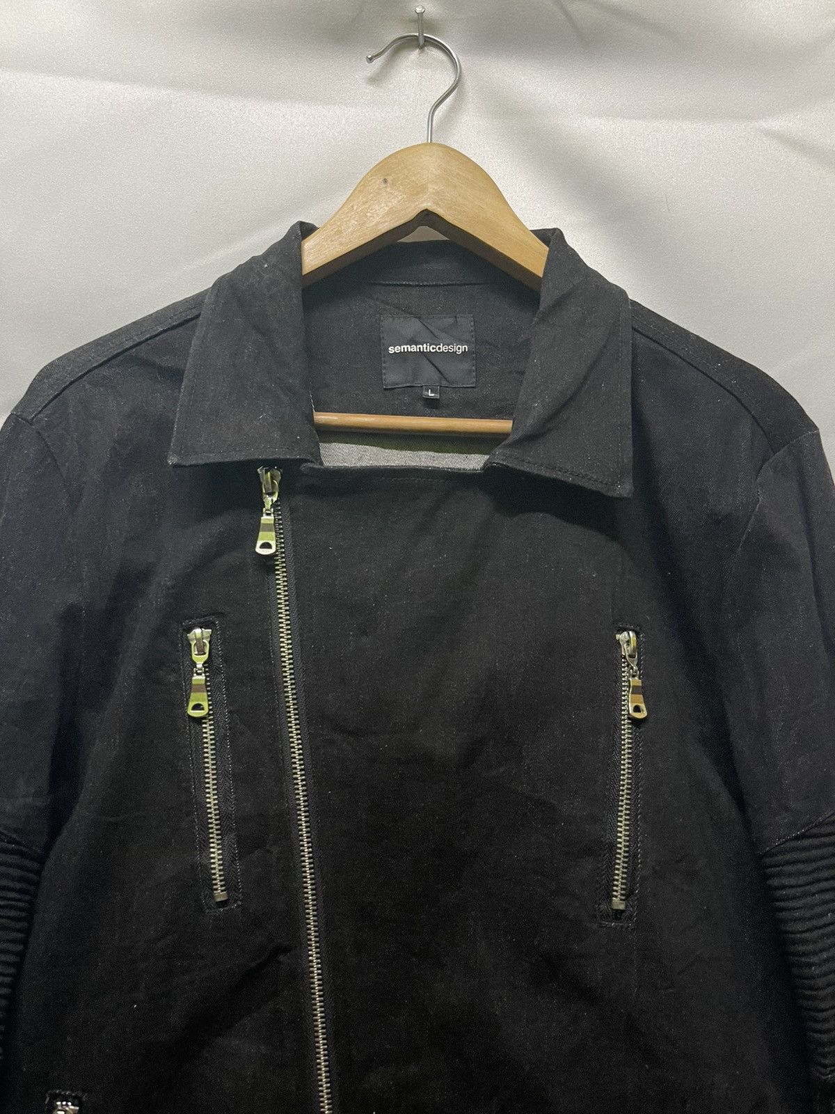 Japanese Brand VINTAGE SEMANTIC DESIGN BIKER JACKET Size US L / EU 52-54 / 3 - 4 Thumbnail