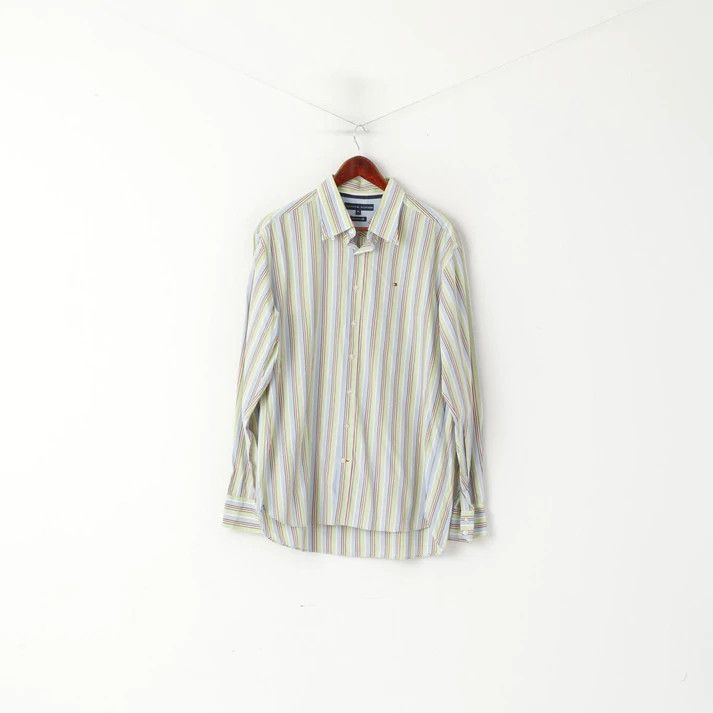 Tommy Hilfiger Tommy Hilfiger Men XL Casual Shirt Blue Green 6454 Size US XL / EU 56 / 4 - 1 Thumbnail