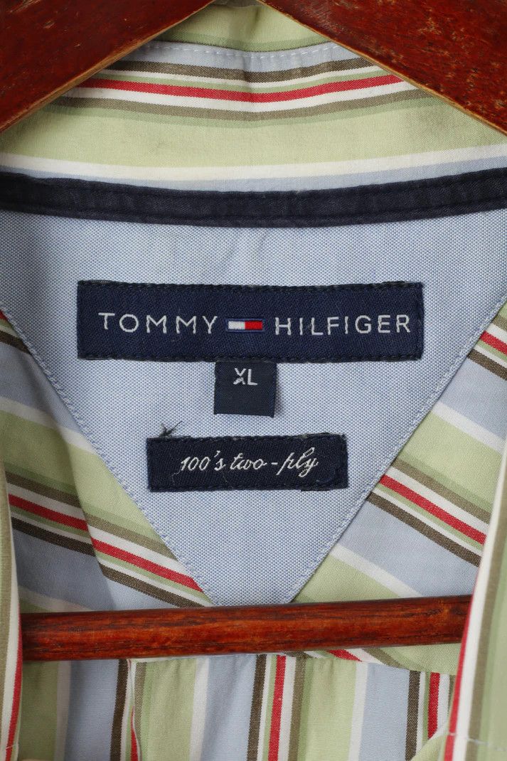 Tommy Hilfiger Tommy Hilfiger Men XL Casual Shirt Blue Green 6454 Size US XL / EU 56 / 4 - 4 Thumbnail