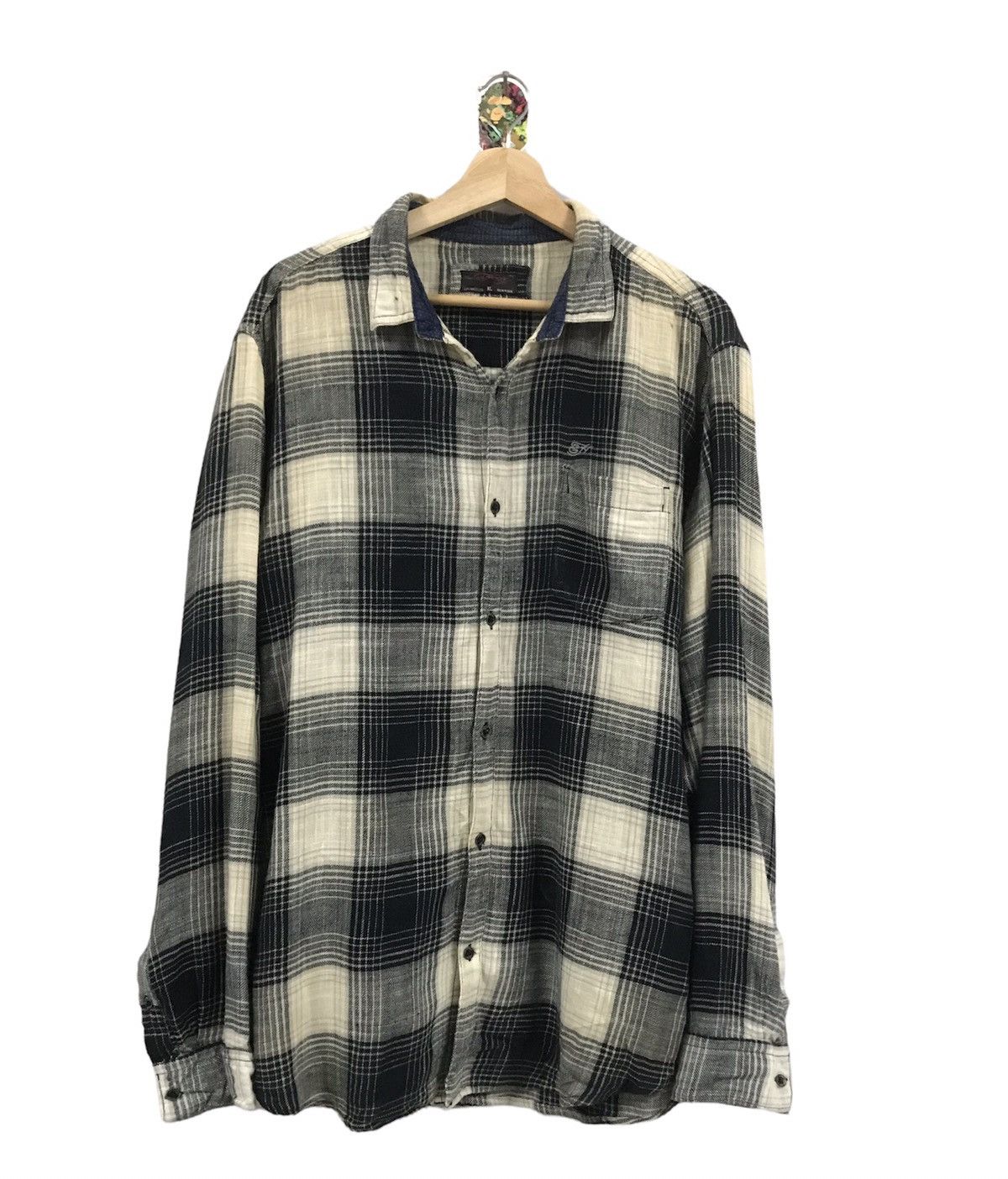 Designer × Ed Hardy × Japanese Brand Ed Hardy Three Pocket Style Flannel Shirt Button Up Size US XL / EU 56 / 4 - 1 Thumbnail