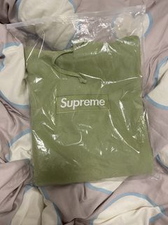 Supreme Box Logo Hooded Sweatshirt Sage