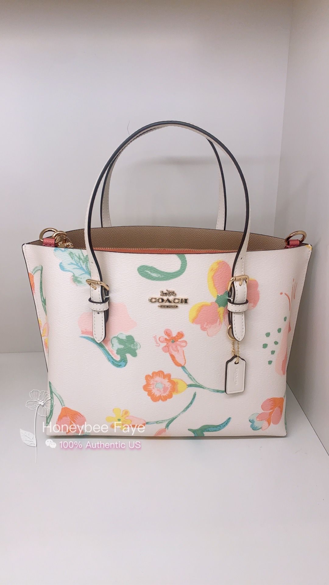 Coach Mollie Tote With Dreamy Land Floral Print authentic