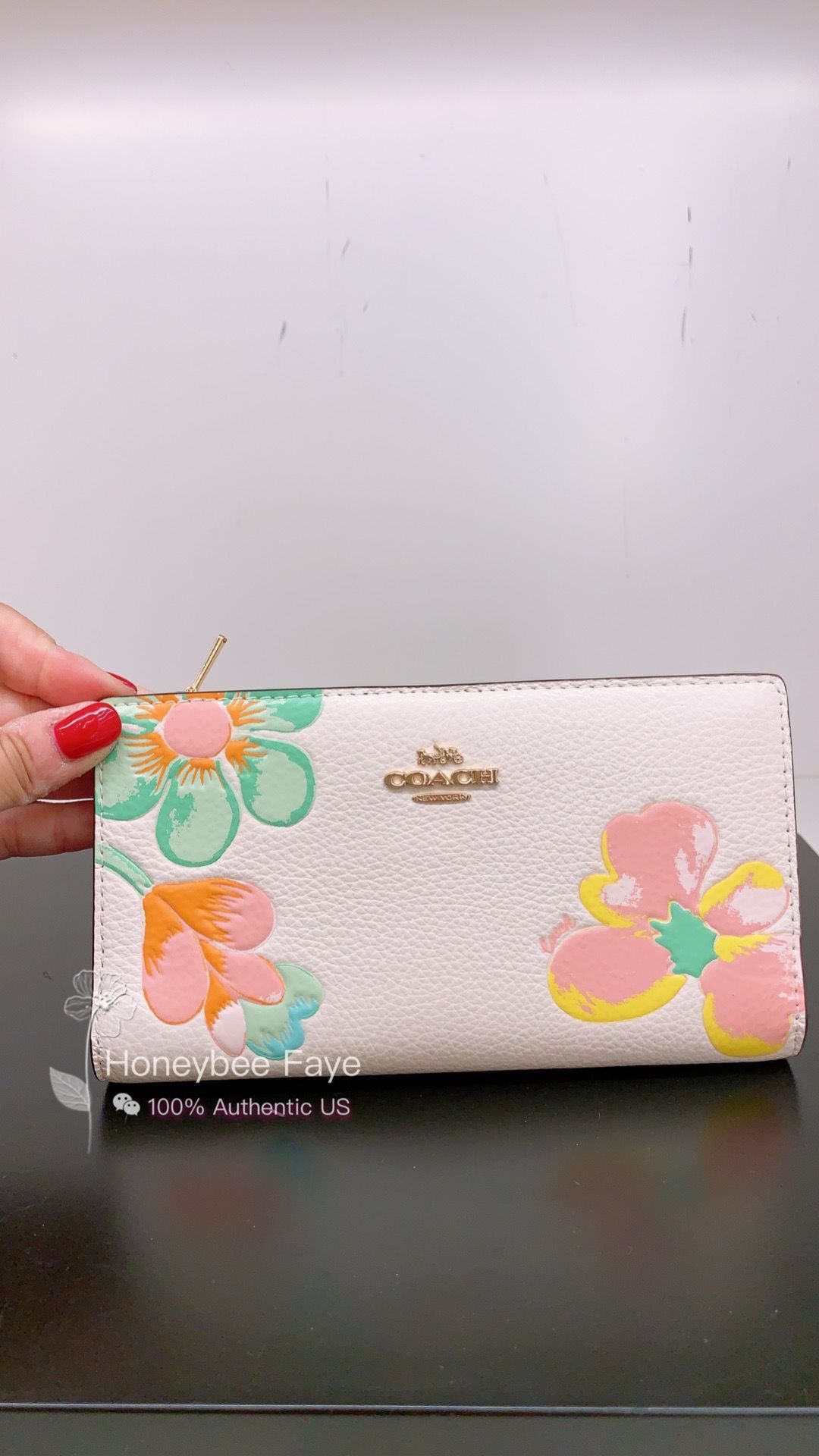 Coach Slim Zip Wallet With Dreamy shops Land Floral Print