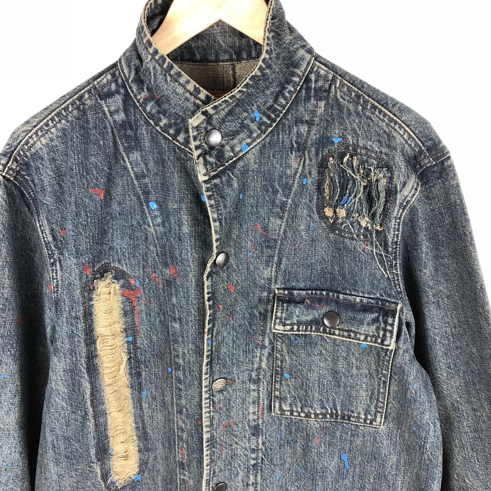 Japanese Brand × PPFM Handmade Distressed Painter Denim Jacket Ppfm Jeans Staple Size US M / EU 48-50 / 2 - 2 Thumbnail