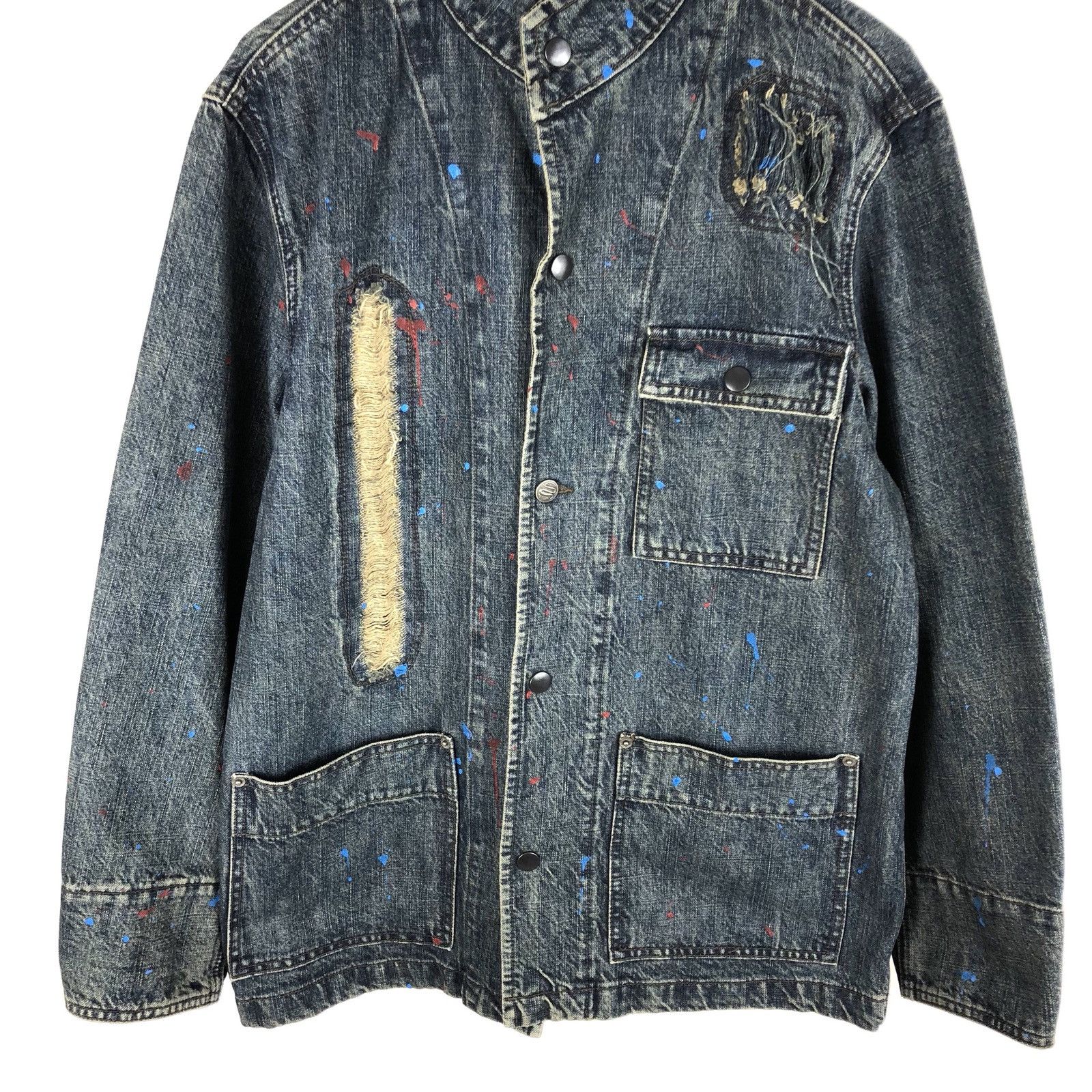 Japanese Brand × PPFM Handmade Distressed Painter Denim Jacket Ppfm Jeans Staple Size US M / EU 48-50 / 2 - 3 Thumbnail