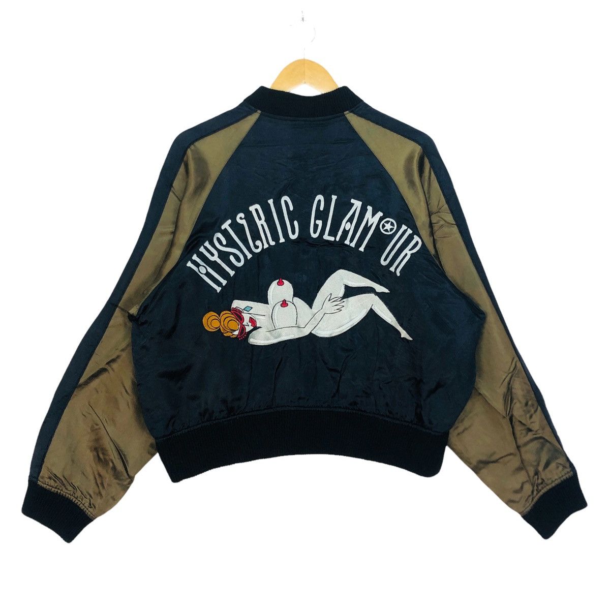 Vtg HYSTERIC GLAMOUR Sukajan Jacket Embroidery Big Logo