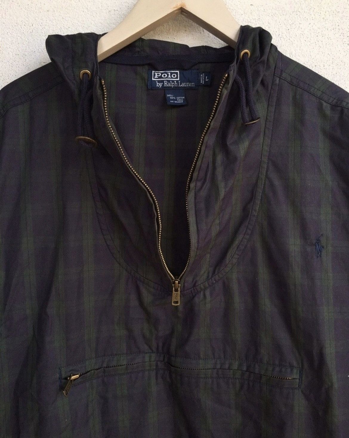 Polo Ralph Lauren Vtg Polo Ralph Lauren half zip checker design windbreaker Size US L / EU 52-54 / 3 - 4 Thumbnail