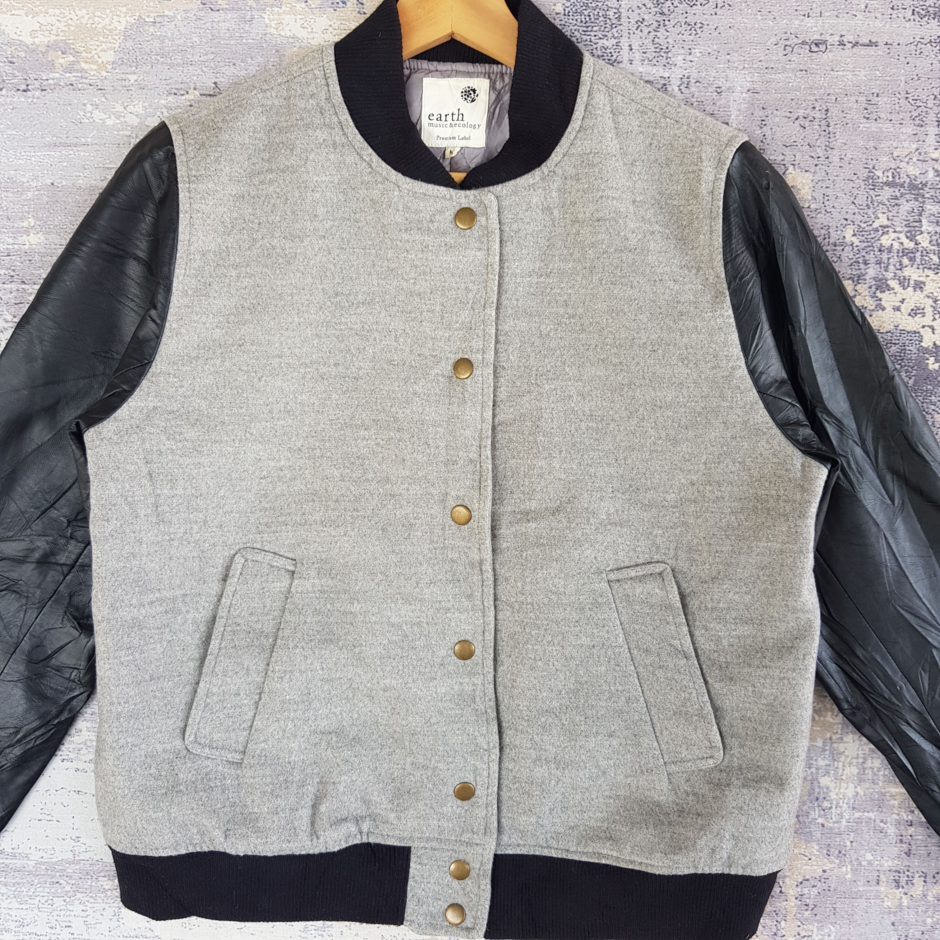 Vintage Vintage Japanese Varsity Jacket Leather Jacket Wool Jacket Size US M / EU 48-50 / 2 - 3 Thumbnail