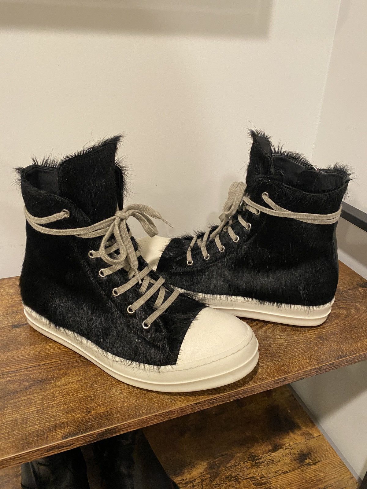 Rick Owens Rick Owens Pony Hair High Top Ramones Grailed