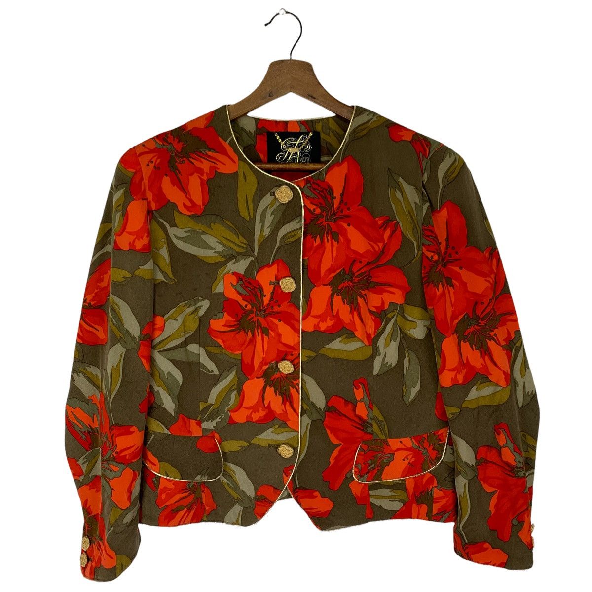 Japanese Brand GK Japan Full Print Flowers Button Shirt Size M / US 6-8 / IT 42-44 - 1 Thumbnail