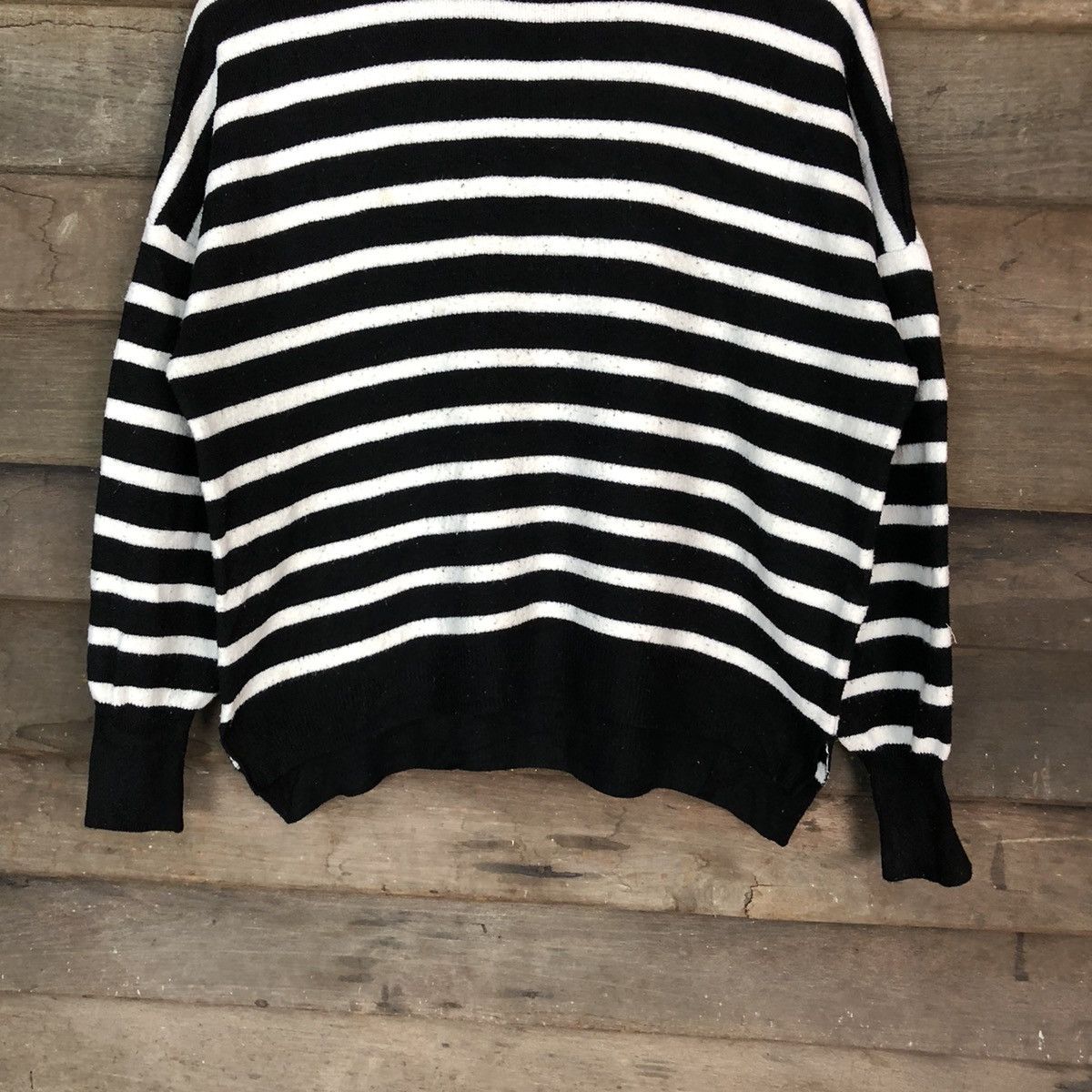 Homespun Knitwear × Japanese Brand × OVER THE STRiPES Japanese Brand Stripe Knitwear Sweater like cobain #6750 Size US M / EU 48-50 / 2 - 3 Thumbnail