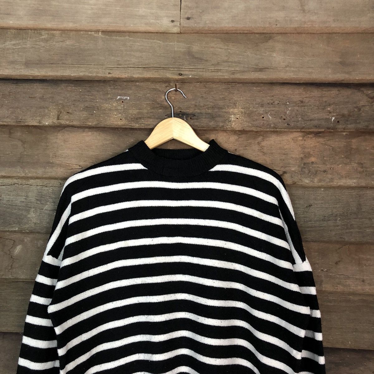 Homespun Knitwear × Japanese Brand × OVER THE STRiPES Japanese Brand Stripe Knitwear Sweater like cobain #6750 Size US M / EU 48-50 / 2 - 2 Thumbnail