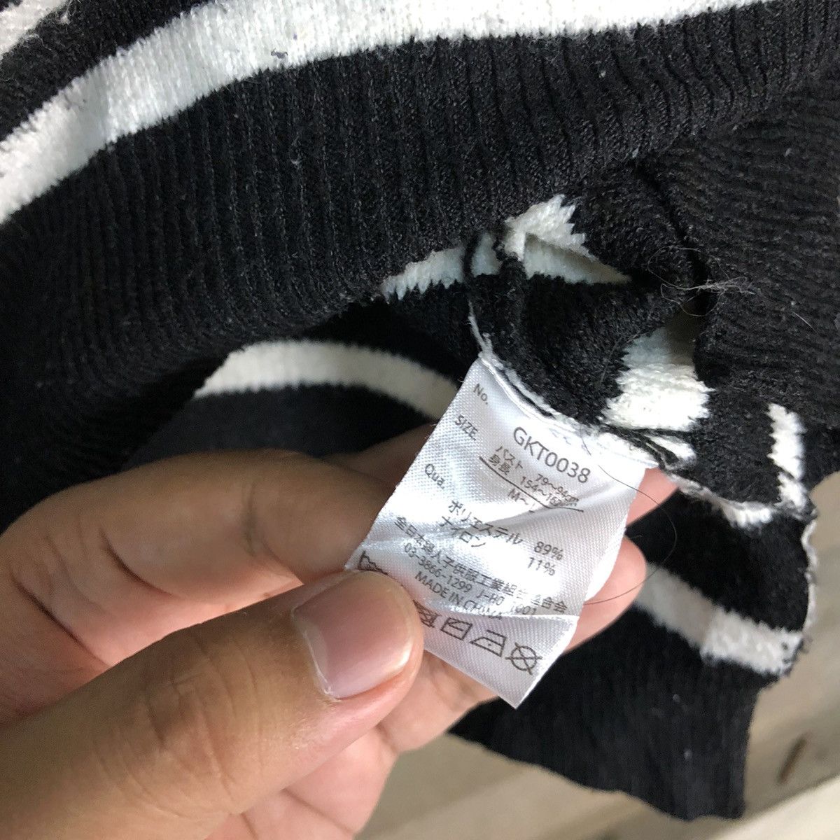 Homespun Knitwear × Japanese Brand × OVER THE STRiPES Japanese Brand Stripe Knitwear Sweater like cobain #6750 Size US M / EU 48-50 / 2 - 7 Thumbnail