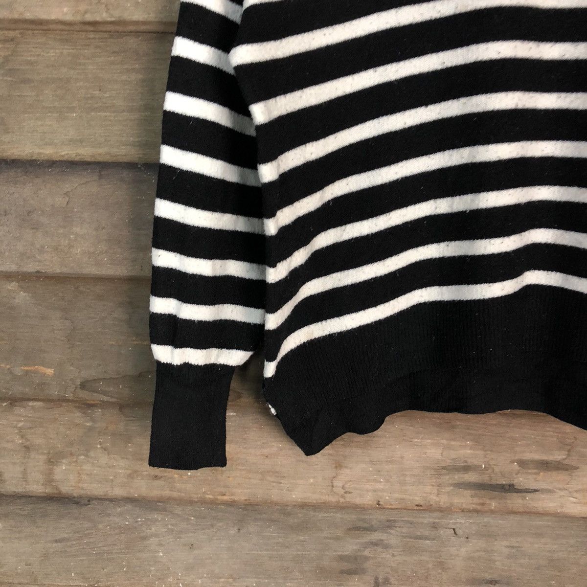 Homespun Knitwear × Japanese Brand × OVER THE STRiPES Japanese Brand Stripe Knitwear Sweater like cobain #6750 Size US M / EU 48-50 / 2 - 4 Thumbnail