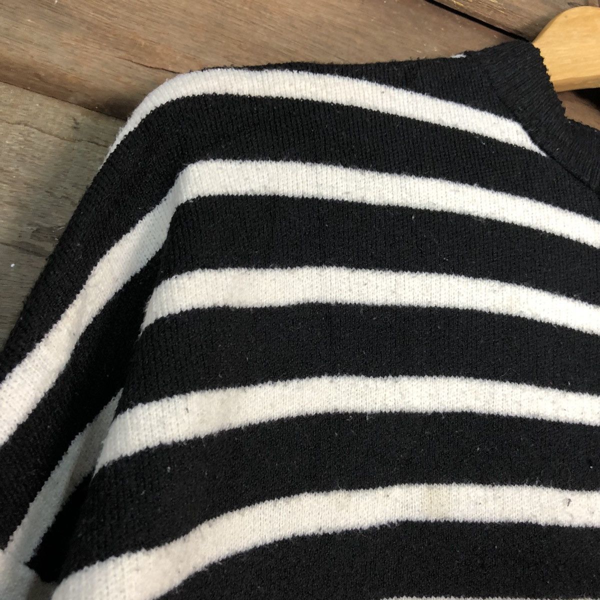 Homespun Knitwear × Japanese Brand × OVER THE STRiPES Japanese Brand Stripe Knitwear Sweater like cobain #6750 Size US M / EU 48-50 / 2 - 6 Thumbnail