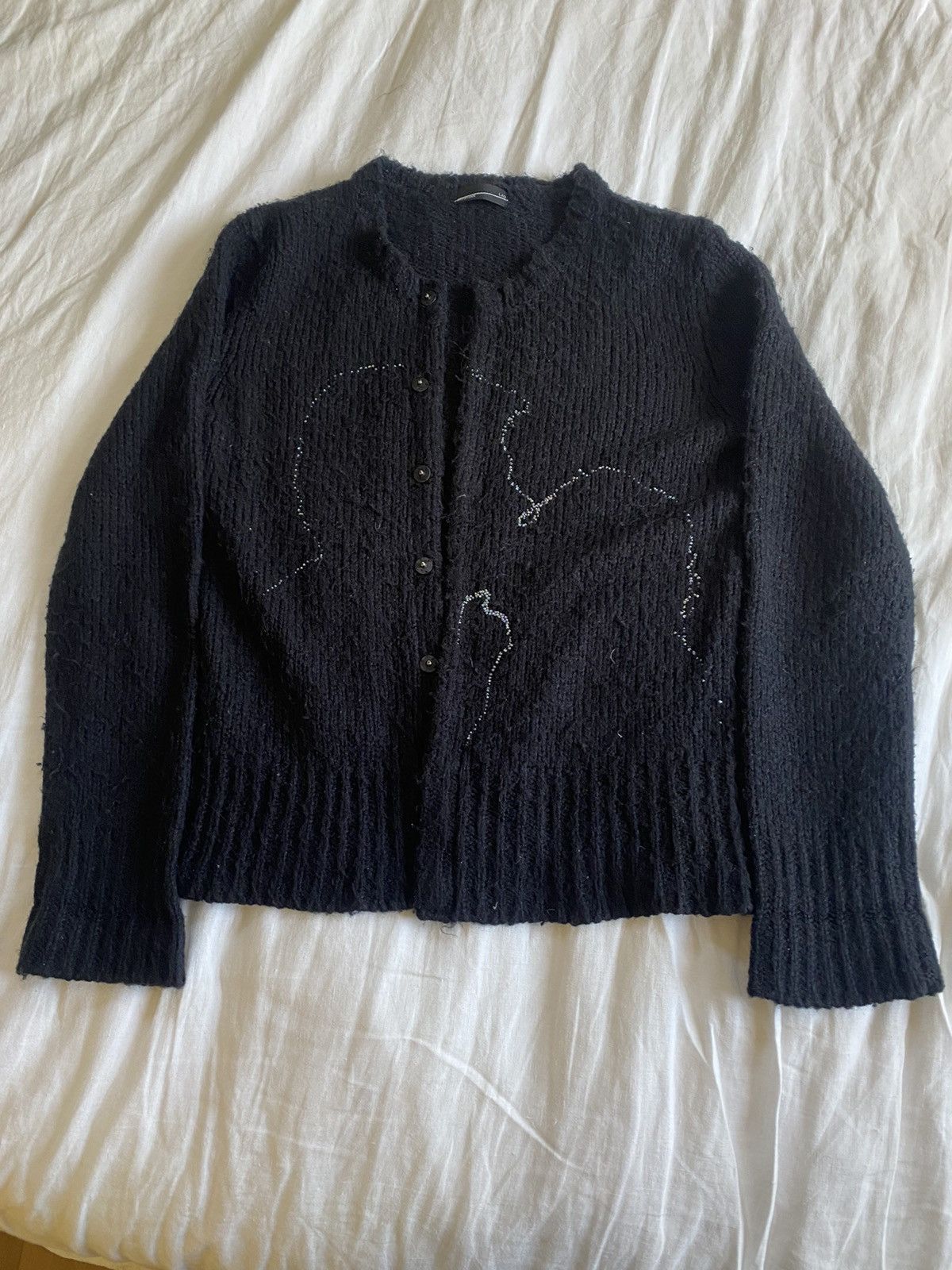 Lad Musician Lad Musician Kiss Face Knit Cardigan | Grailed