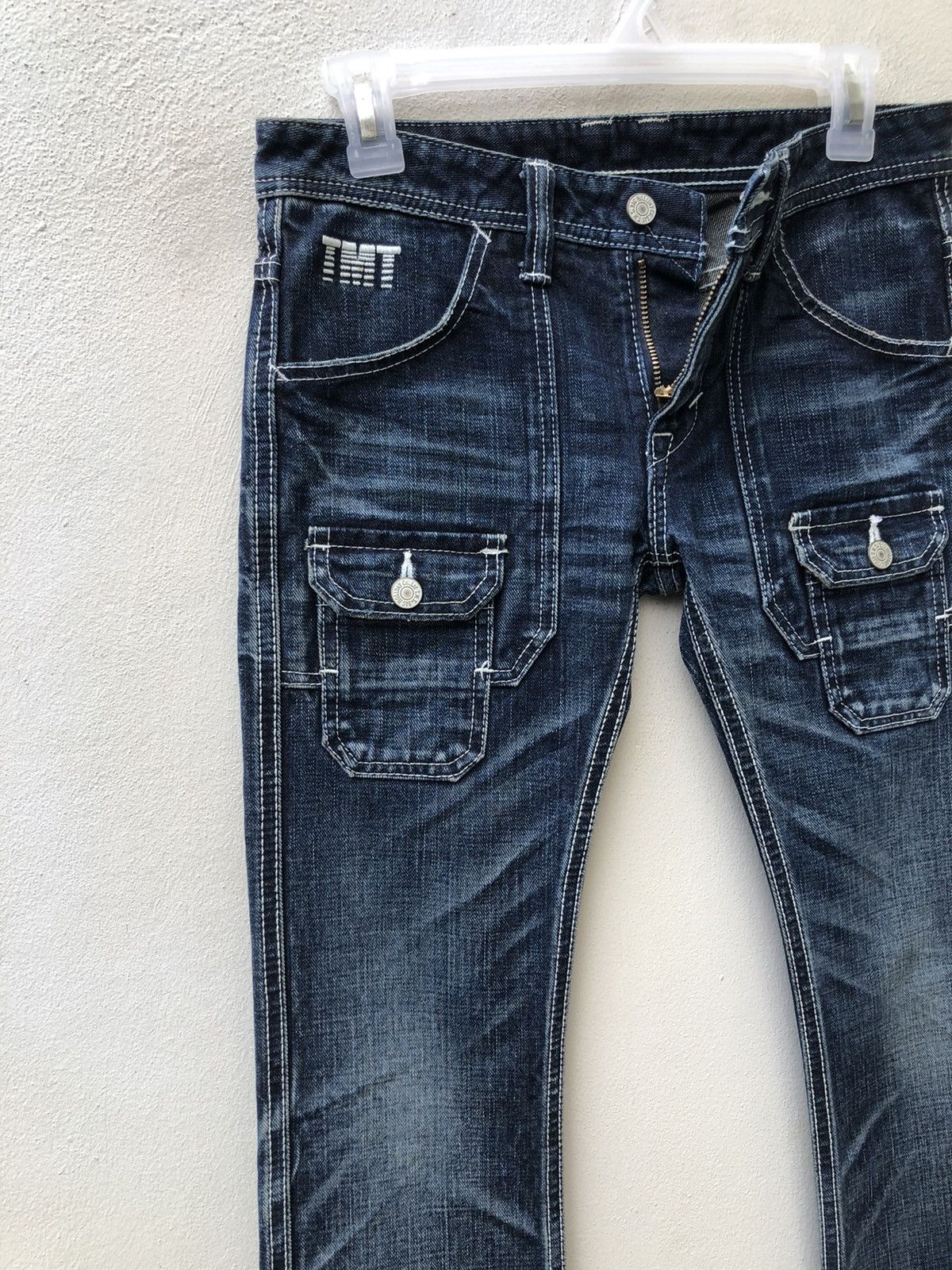 TMT T.M.T. Japan Distressed Denim Bush Pant Flare Jeans Size US 28 / EU 44 - 5 Thumbnail
