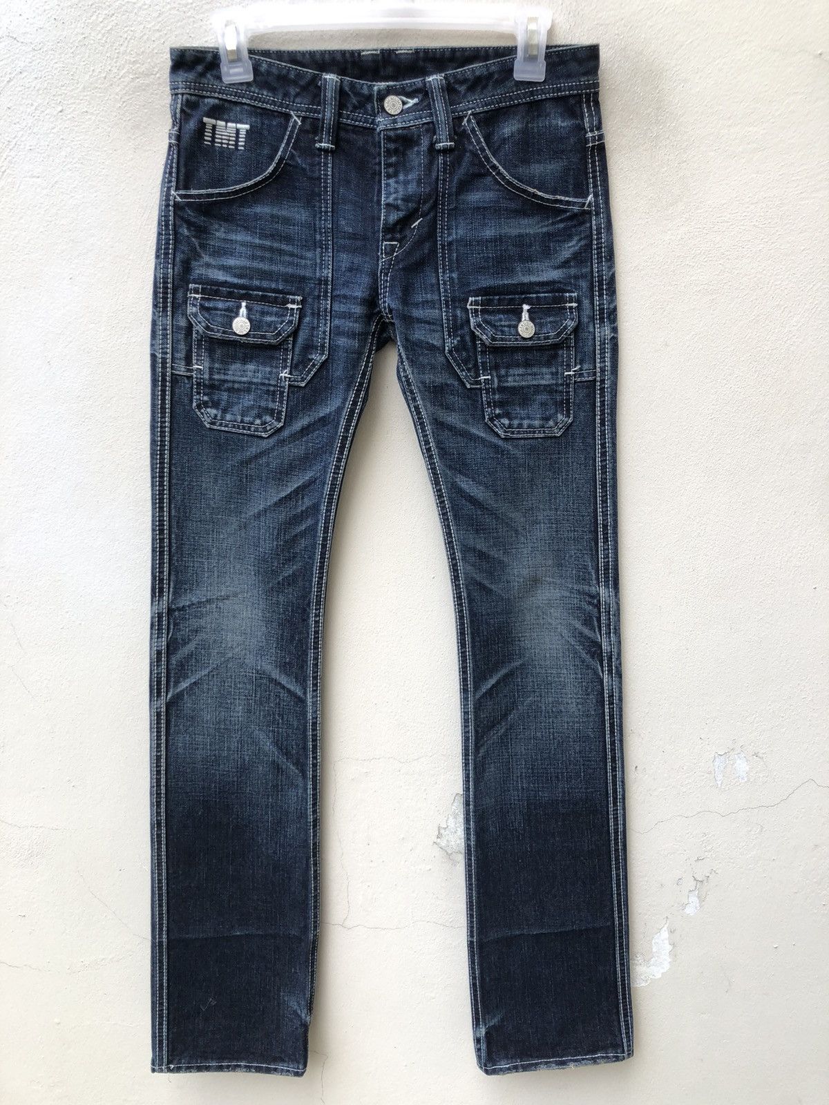 TMT T.M.T. Japan Distressed Denim Bush Pant Flare Jeans Size US 28 / EU 44 - 3 Thumbnail