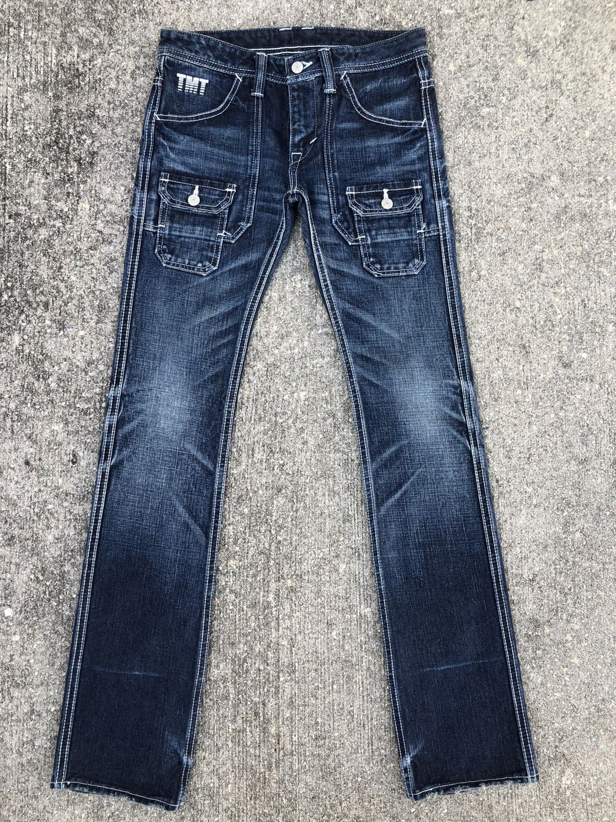 TMT T.M.T. Japan Distressed Denim Bush Pant Flare Jeans Size US 28 / EU 44 - 1 Thumbnail