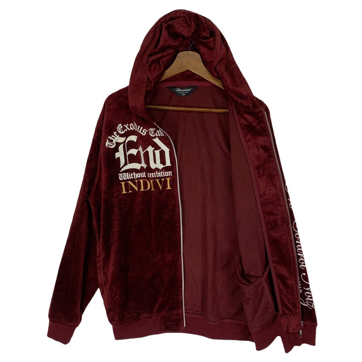 Seditionaries Beaumere Aristocratic Spellout Velvet Hoodie Zipper Jacket Size US L / EU 52-54 / 3 - 4 Thumbnail