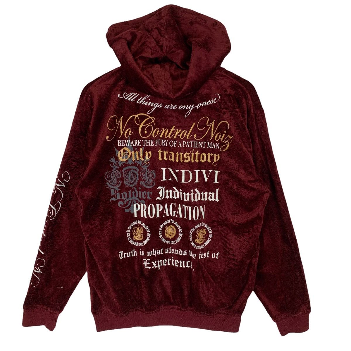 Seditionaries Beaumere Aristocratic Spellout Velvet Hoodie Zipper Jacket Size US L / EU 52-54 / 3 - 6 Thumbnail