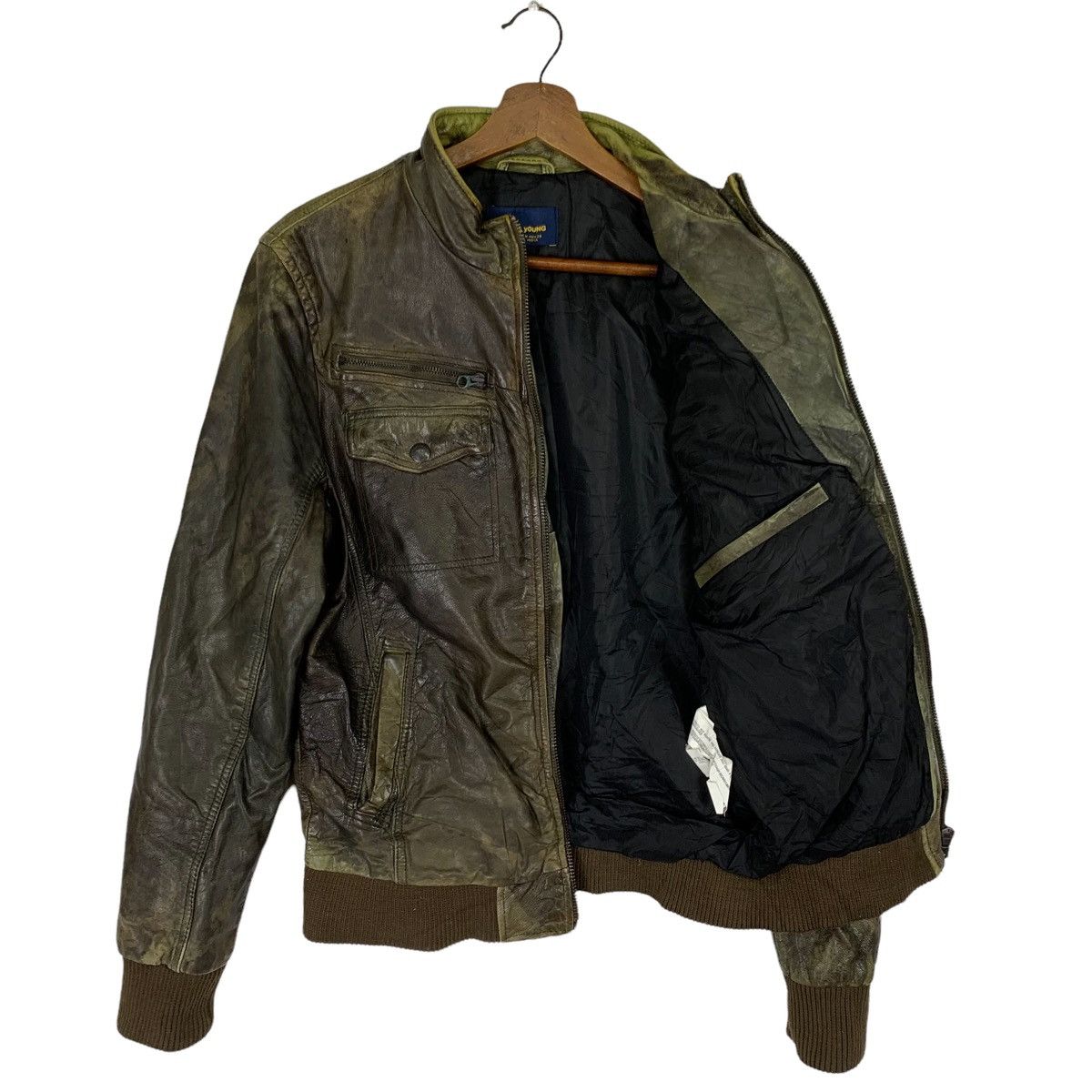 Genuine Leather Vintage Zara Young Varsity Bomber Leather Jacket Size US M / EU 48-50 / 2 - 4 Thumbnail