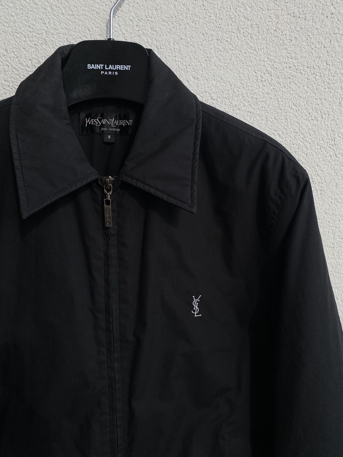 image of Saint Laurent Paris x Vintage Warm Black YSL Jacket YSL Bomber, Men's (Size Small)