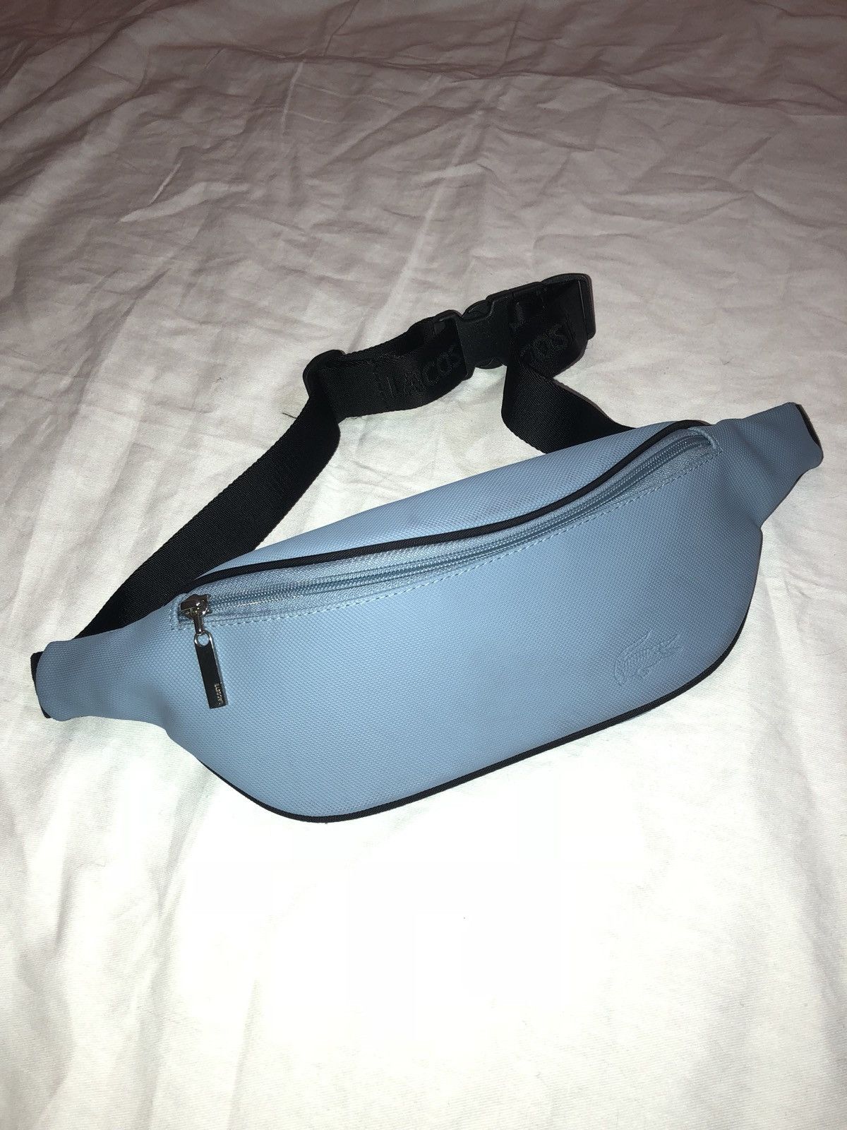 image of Lacoste Fanny Pack Waist Sling Bag Vintage Light Blue, Men's