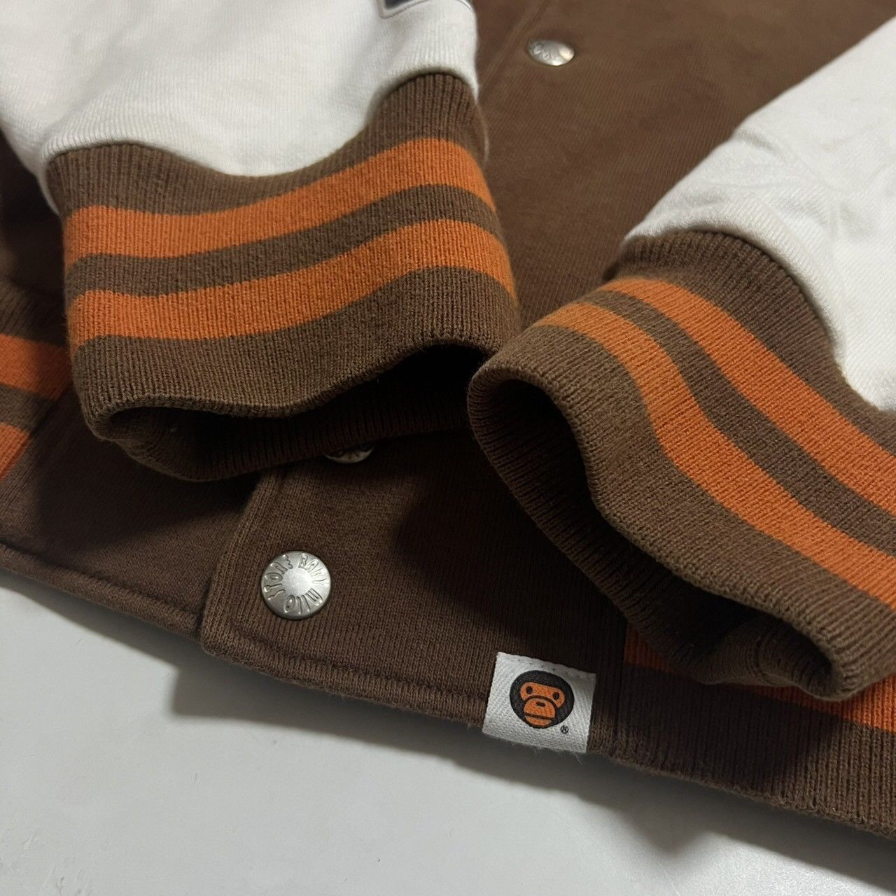 Bape BAPE Milo versity jacket brown/orange/white Size US M / EU 48-50 / 2 - 2 Preview