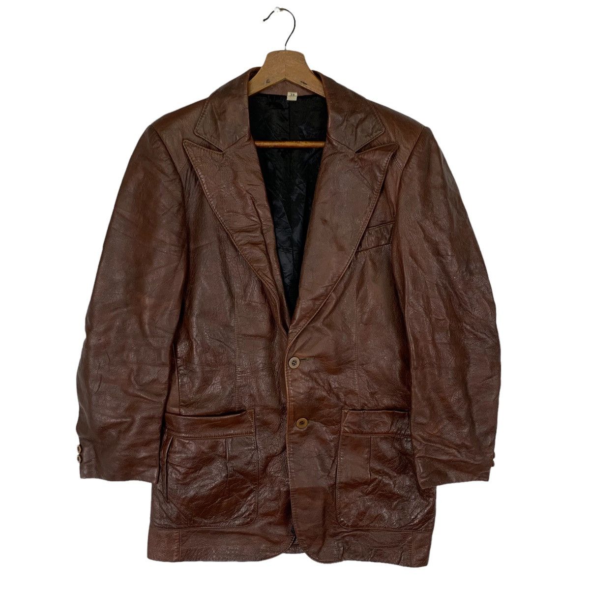 Genuine Leather Vintage Leather Bound Trench Jacket Size US L / EU 52-54 / 3 - 1 Thumbnail