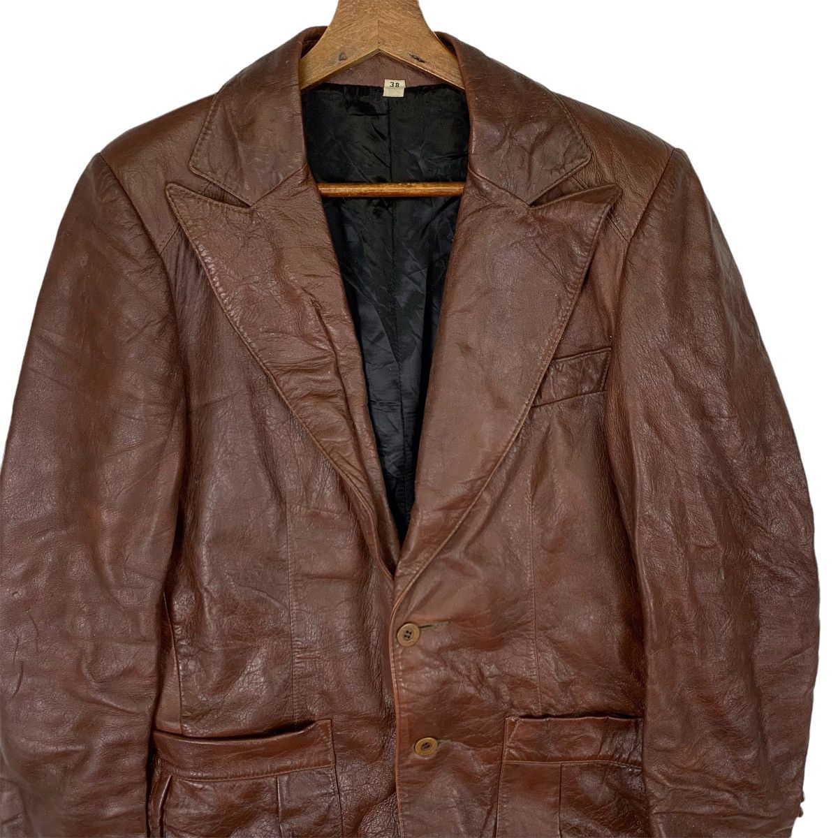 Genuine Leather Vintage Leather Bound Trench Jacket Size US L / EU 52-54 / 3 - 2 Thumbnail