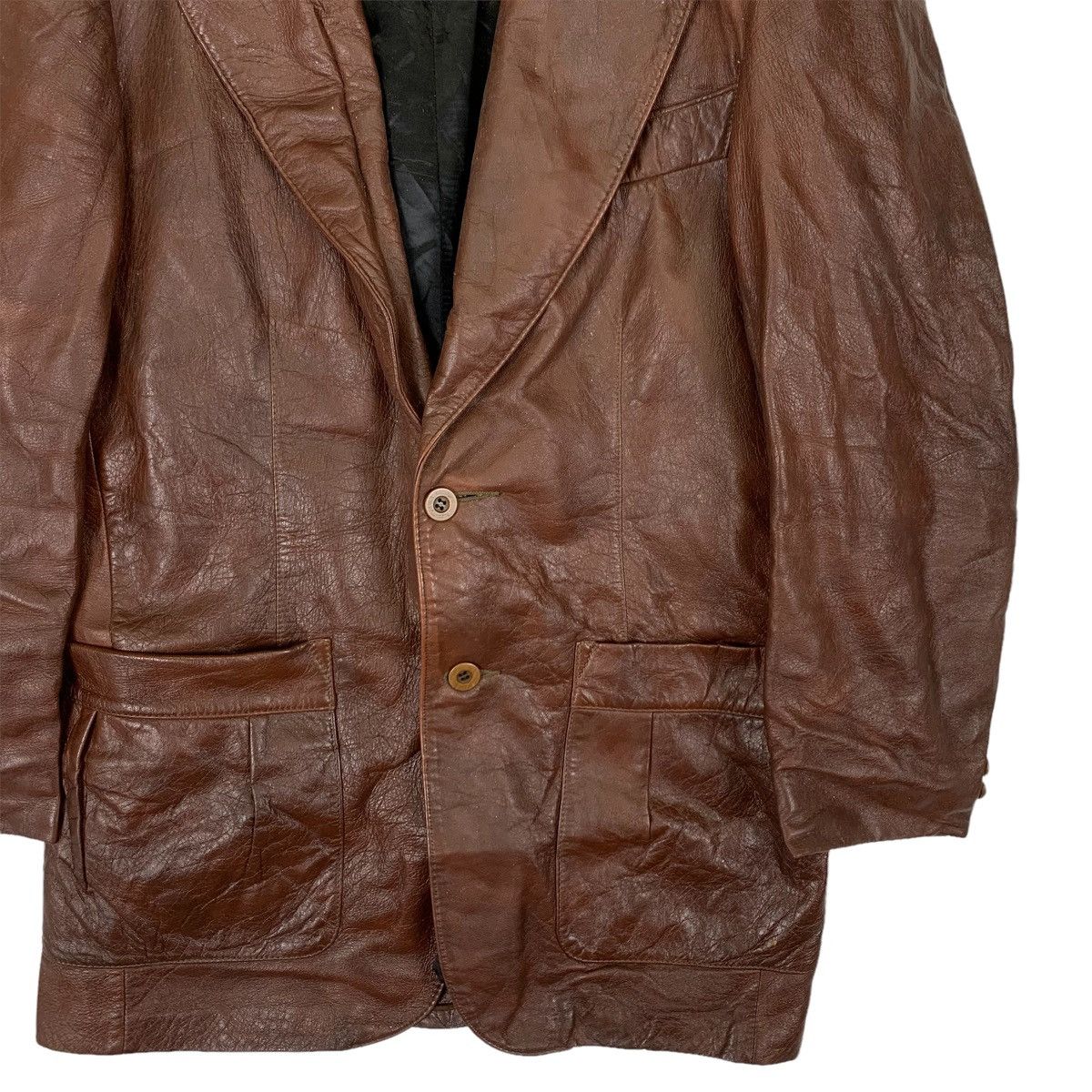 Genuine Leather Vintage Leather Bound Trench Jacket Size US L / EU 52-54 / 3 - 3 Thumbnail