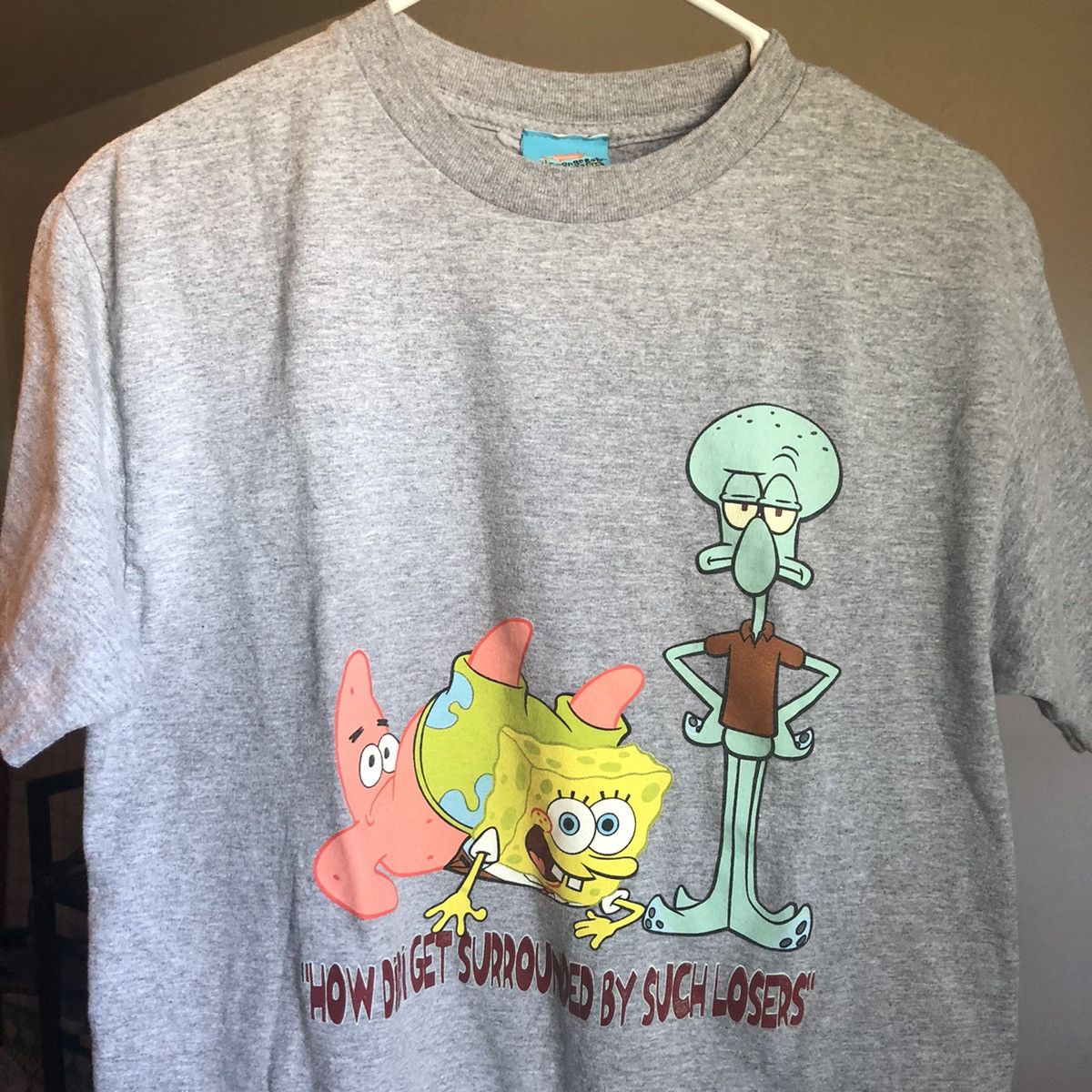 Nickelodeon Vintage Y2K Spongebob How Did I Get Surrounded By Losers Tee Size US M / EU 48-50 / 2 - 6 Thumbnail